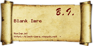 Blank Imre névjegykártya